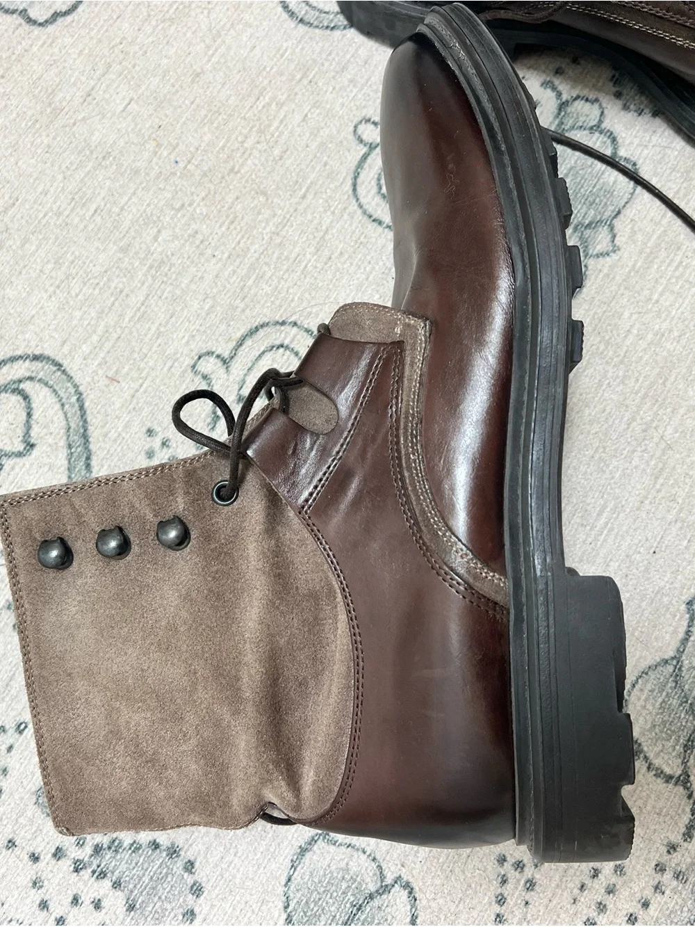 To Boot NY Brown Leather and Taupe Suede Chukka Boots
